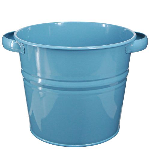 Floristik24 Decorative pot flower pot metal in blue 31cmx26cmx21.5cm