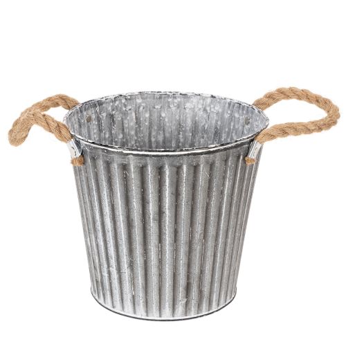 Decorative pot for planting, metal pot with handles, metal decoration shabby chic Ø21.5cm buy online | Floristik24.co.uk