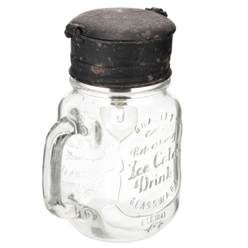 Decorative drinking glass with LED lamp Ø8cm H16cm | Floristik24.co.uk