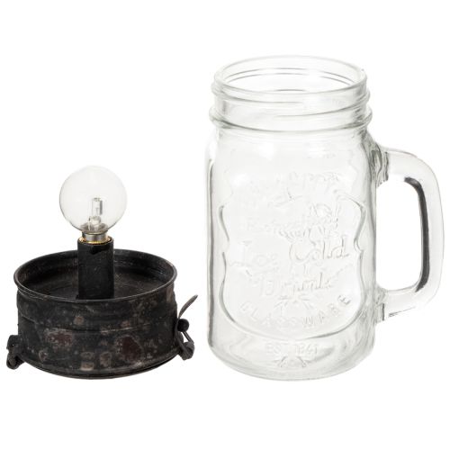 Decorative drinking glass with LED lamp Ø8cm H16cm | Floristik24.co.uk