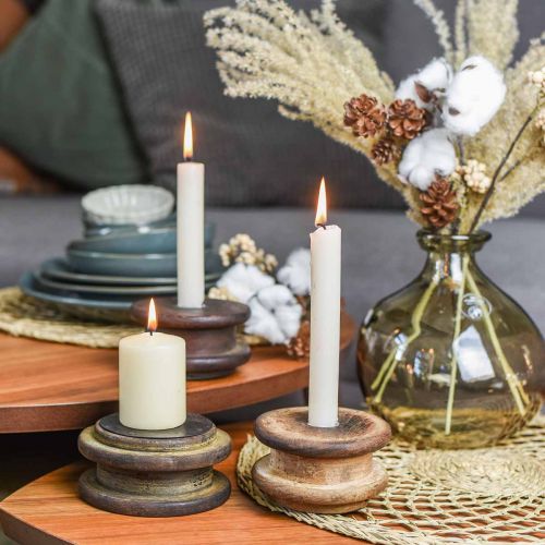 Floristik24 Deco reverse roller, candlestick, table decoration, industrial design, vintage look Ø12cm