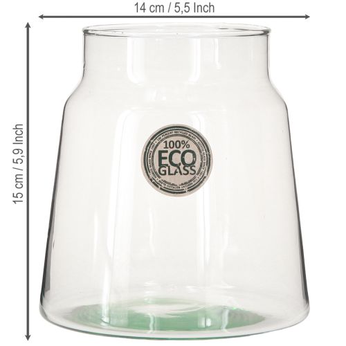 Product Decorative vase glass flower vase transparent Ø14cm H15cm