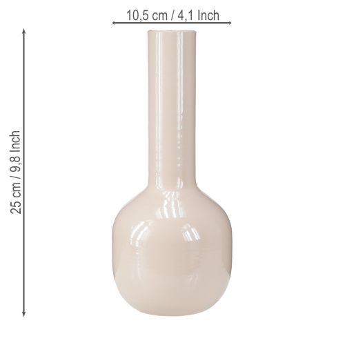 Product Decorative Vase Metal in Brown Cappuccino Enamel H25.5cm