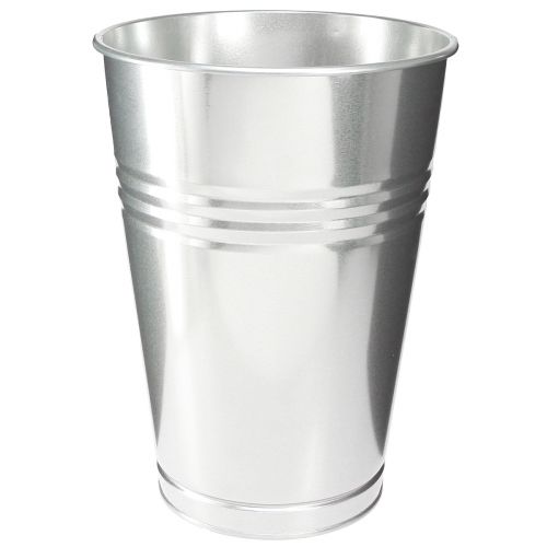 Decorative Vase Metal Conical Tall Vase Silver H34cm Vase 11L