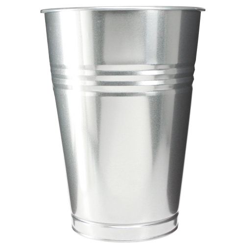 Product Decorative Vase Metal Conical Tall Vase Silver H34cm Vase 11L