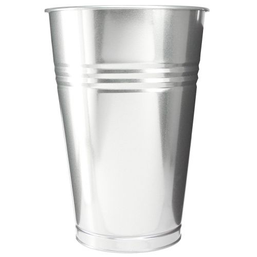 Product Decorative Vase Metal Conical Tall Vase Silver H38.5cm 14.5L