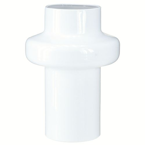 Product Decorative Vase Metal Vase Decoration Cream White Ø16.5cm H23.5cm