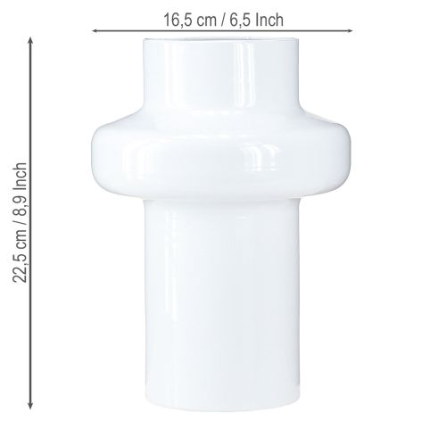 Product Decorative Vase Metal Vase Decoration Cream White Ø16.5cm H23.5cm