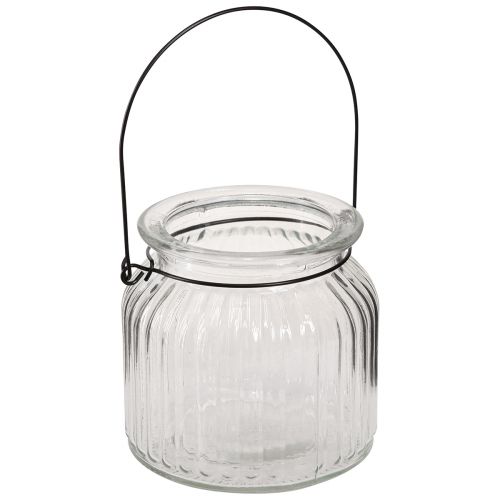 Product Decorative vase retro glass lantern handle Ø10cm H10cm 2pcs