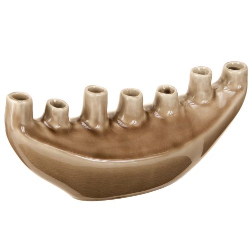 Floristik24 Decorative Vase Boat Ceramic Vase Brown 23×8.5cm H11cm