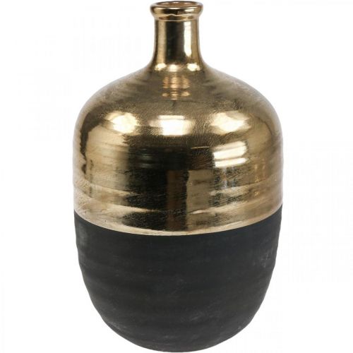 Product Decorative Vase Black/Gold Ceramic Vase Large Ø21cm H37.5cm