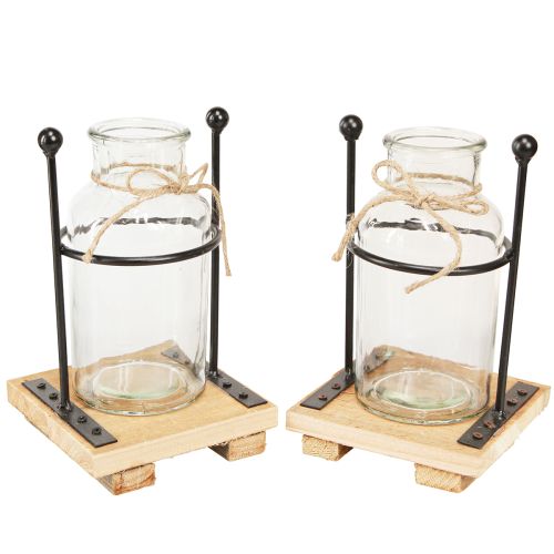 Product Decorative Vases Bottle Vase Glass on Base 12×12×20cm 4pcs