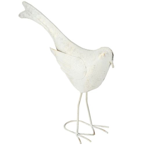 Floristik24 Decorative Bird Metal Decorative Figure Vintage White Gold 35x32.5cm