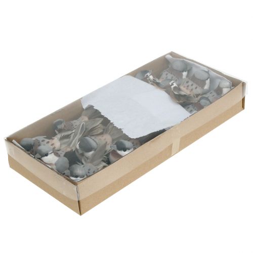 Floristik24 Deco Bird Gray, Brown 8,5cm 12pcs