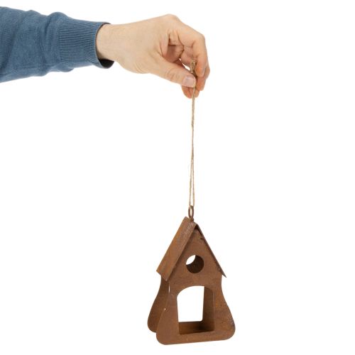 Decorative hanging birdhouse, rust-colored birdhouse decoration, 17.5cm | Floristik24.co.uk