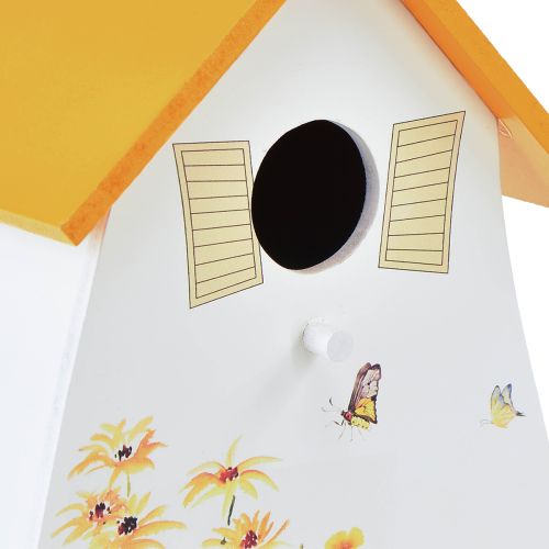 Floristik24 Decorative Birdhouse for Hanging White Yellow Summer H21cm 2pcs