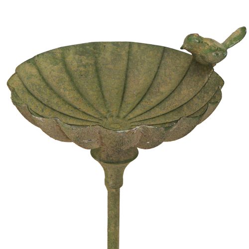 Product Decorative Bird Bath Bowl Metal Antique Green Ø16.5cm H34.5cm