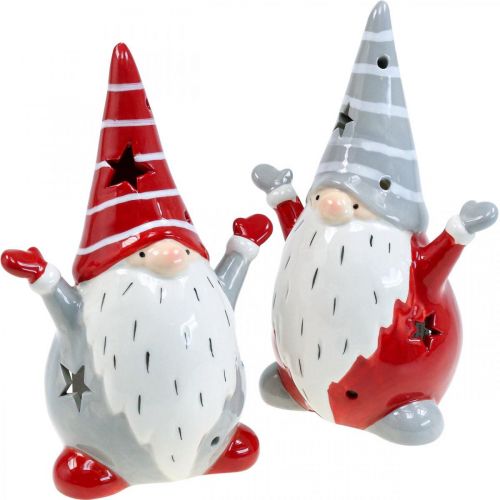 Product Deco Gnome Tea Light Holder Christmas H18cm 2pcs