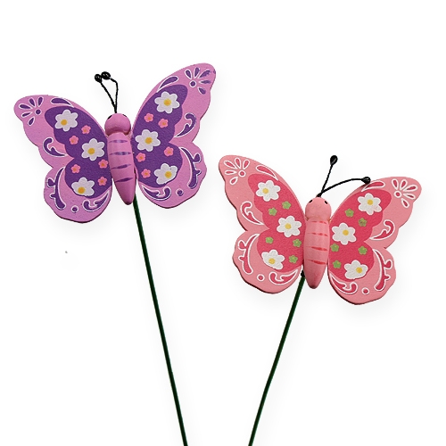 Product Butterfly on stick 8cm 18 pcs