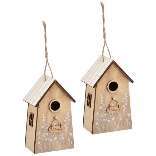 Product Decoration for hanging birdhouse white natural 14.5cm 2 pcs