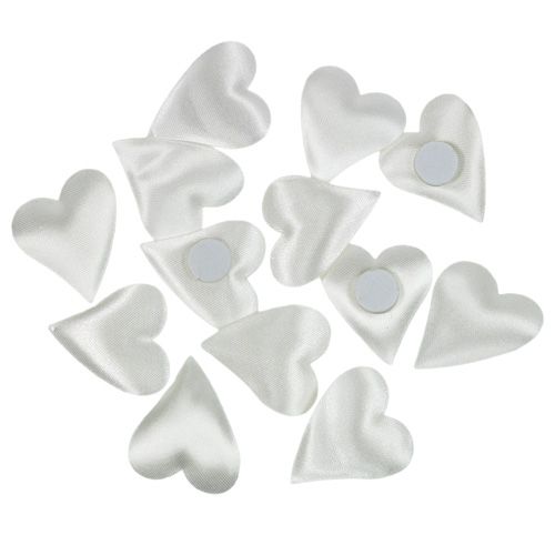 Floristik24 Decorative hearts with glue dot white 3cm 100p