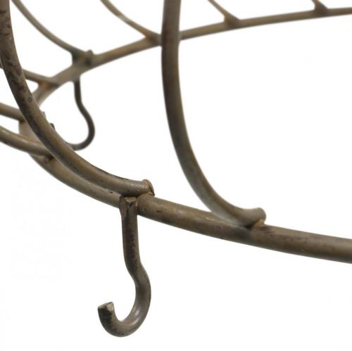 Floristik24 Decorative crown for hanging metal crown antique 6 hooks Ø28cm