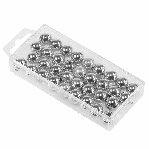 Product Decorative Beads Silver Metallic 14mm 35 pcs