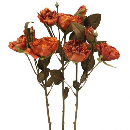 Floristik24 Decorative Roses Bouquet Artificial Flowers Rose Bouquet Orange 45cm 3 Pcs