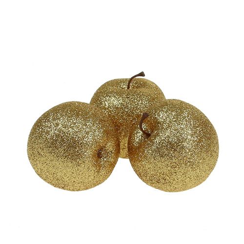 Floristik24 Deco apples gold with mica Ø6cm 12pcs