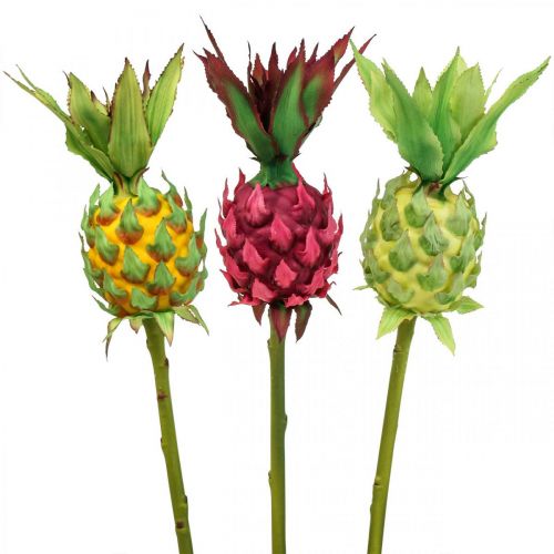 Deco pineapple artificial fruit deco fruits Ø7cm H50cm 3pcs
