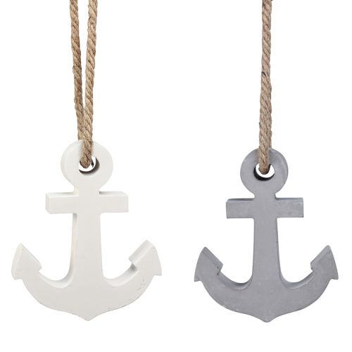 Decorative anchor concrete maritime gray white 11.5cmx14cm 2pcs