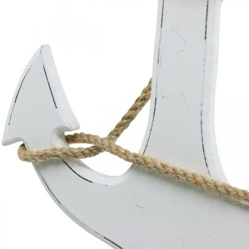 Product Decorative anchor wood white Wooden anchor for hanging 24cm