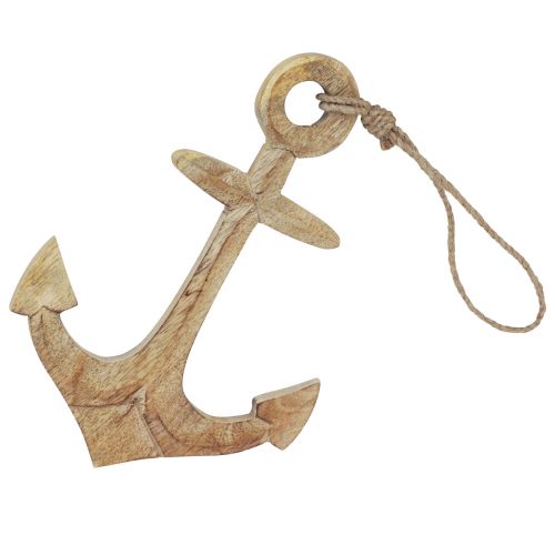 Product Decorative anchor wooden pendant natural 41,5×16,5cm