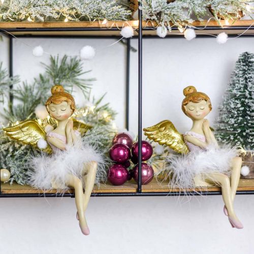 Floristik24 Decorative ballerina angel edge seat Ø11.5 H15cm 2pcs
