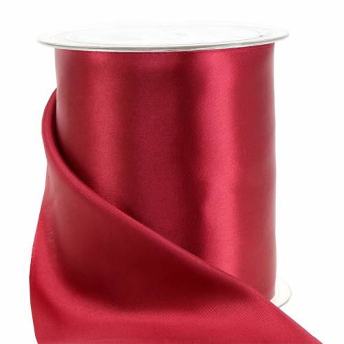 Floristik24 Satin ribbon table ribbon Bordeaux 100mm 15m