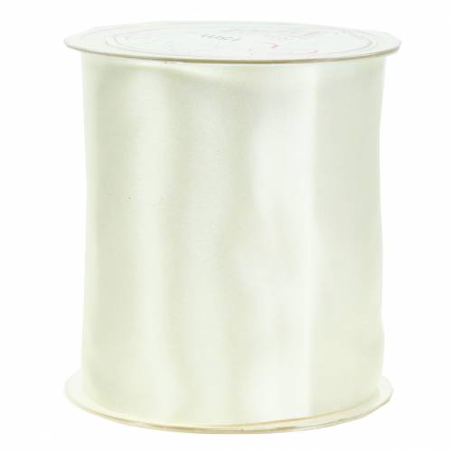 Floristik24 Satin ribbon table ribbon cream 100mm 15m