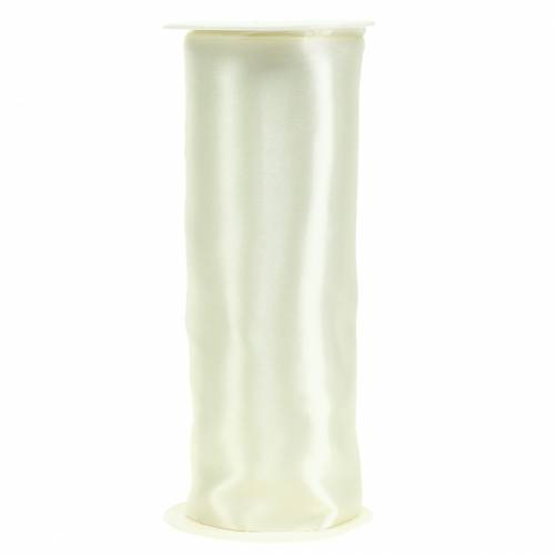 Floristik24 Satin ribbon table top cream 200mm 10m