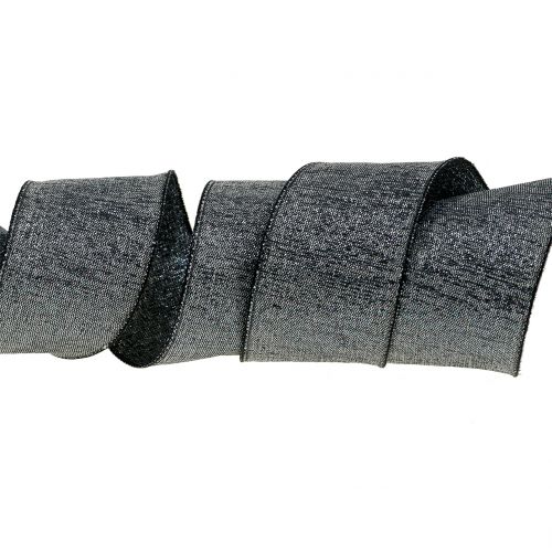 Product Decorative ribbon with mica anthracite 40mm 20m
