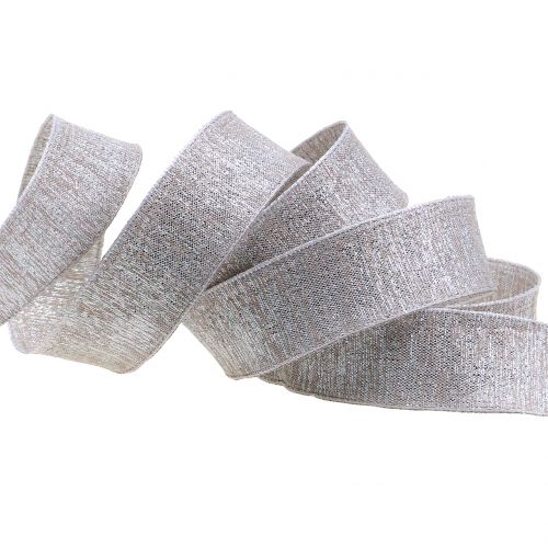 Product Decorative ribbon with mica silver 25mm 20m