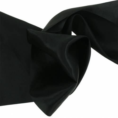 Floristik24 Satin ribbon table band black 200mm 10m