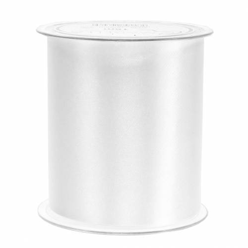 Floristik24 Satin ribbon table ribbon white 100mm 15m