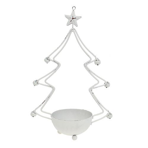 Floristik24 Deco tree with bowl for tealight white 25cm 2pcs