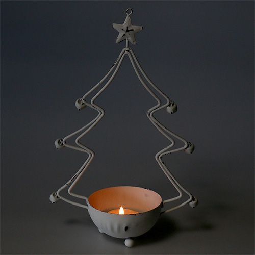 Floristik24 Deco tree with bowl for tealight white 25cm 2pcs