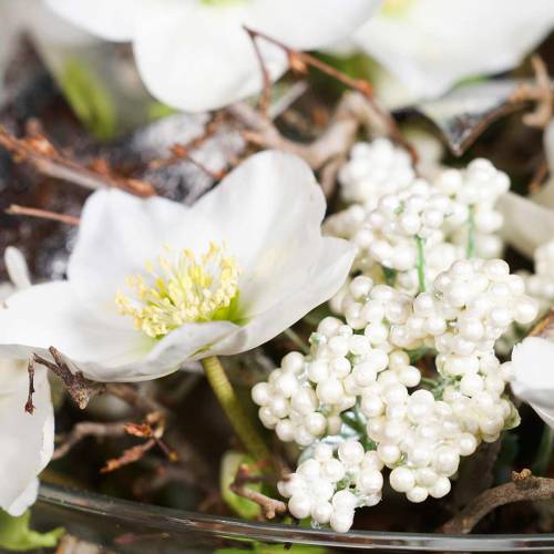 Floristik24 Deco berry branch white 24cm 5pcs