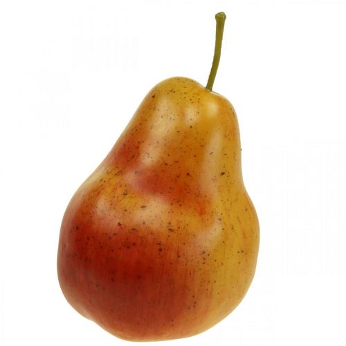 Floristik24 Deco pear yellow red, deco fruit, food dummy 12.5cm