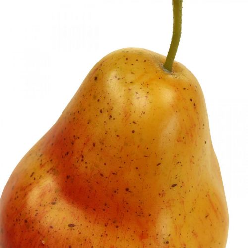 Deco pear yellow red, deco fruit, food dummy 12.5cm