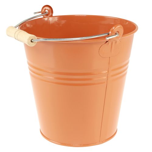 Floristik24 Decorative bucket metal planter orange brown Ø22cm H21.5cm 6L