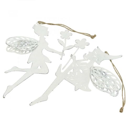 Product Decoration Elves Window Decoration Spring Metal White H20cm 4 Pcs