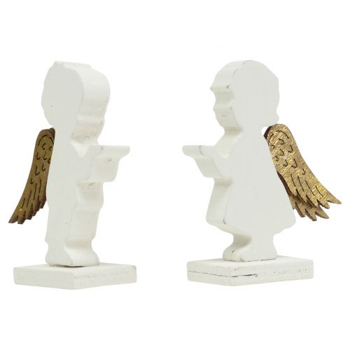 Floristik24 Deco Angel white with gold wings 8,5cm 8pcs