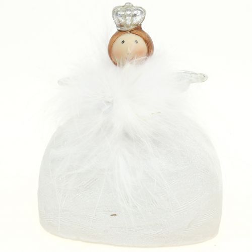 Floristik24 Deco angel white, silver 15.5cm 2pcs